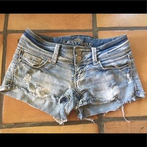 Light washed jean shorts